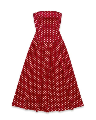 The Polka Dot Strapless Maxi