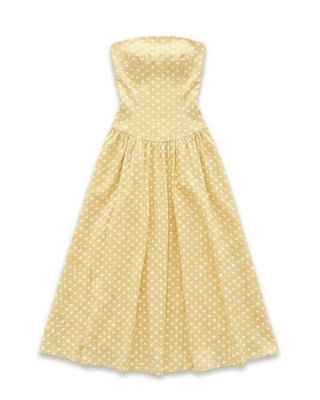 The Polka Dot Strapless Maxi