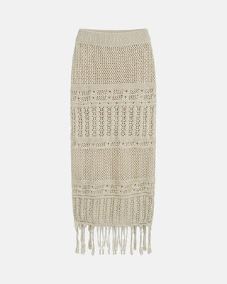Openwork Tassel Knit Maxi Skirt