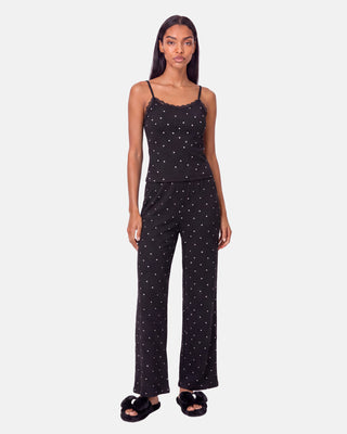 The Heart Print Lace Cami Set