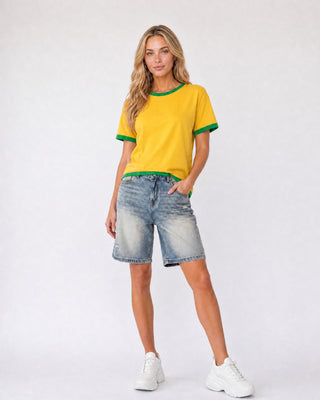 Unisex Boxy Color Block T-Shirt