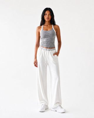 Stripe Waist Wide Leg Pant